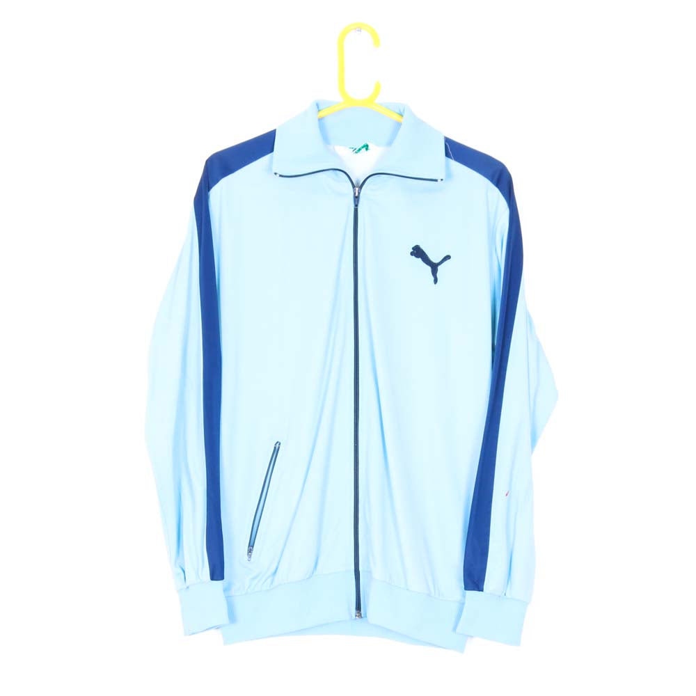 Puma Baby Blue/Navy Track Jacket 80's Vintage (Large)