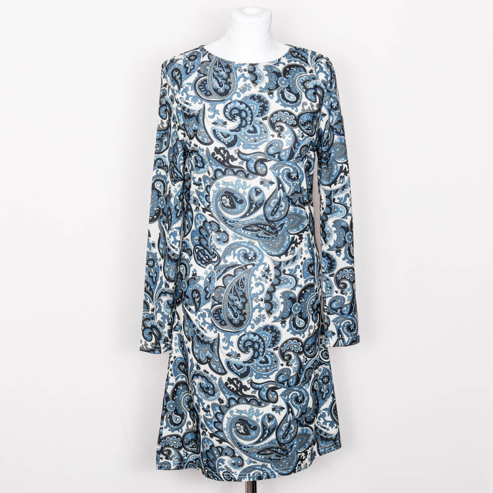 Pop Boutique 60's Paisley Patterned Jersey Dress (Blue) – Hobo's Swansea