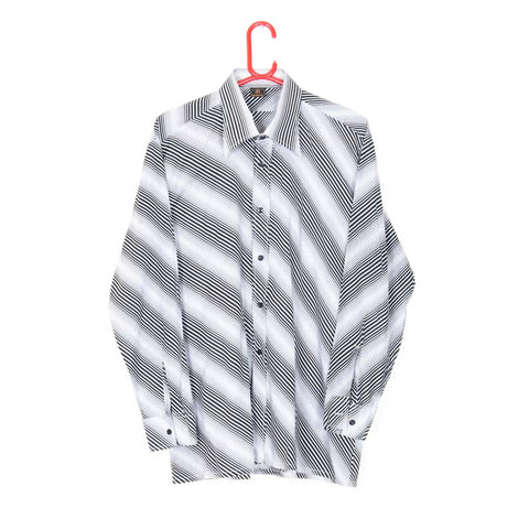 Diagonal Patterned Shirt - 70's Vintage (XL)