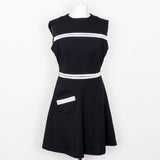 Pop Boutique 60's Style Circle Pocket Dress (Black)