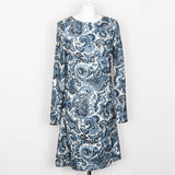 Pop Boutique 60's Paisley Patterned Jersey Dress (Blue)
