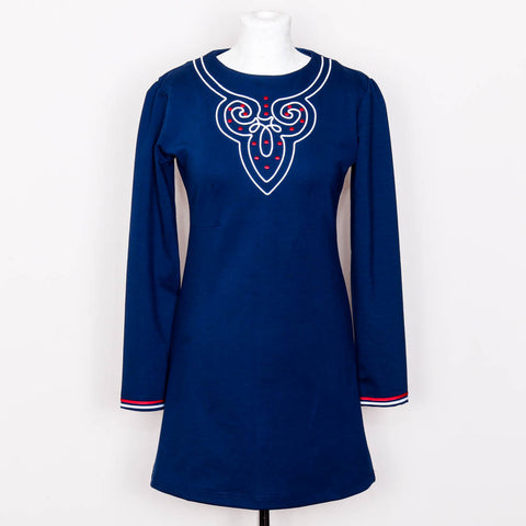 Pop Boutique 60's Style Dress - Twiggy Inspired (Navy)p