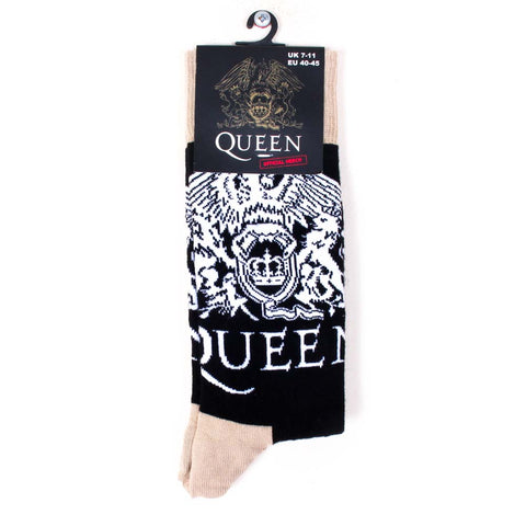 Queen - Crest Black/Gold Socks