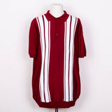 Relco London Knitted Striped Polo - Wine