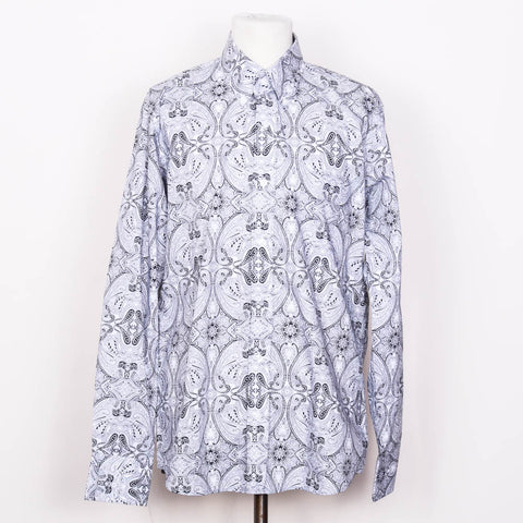 Relco London Paisley Shirt - White/Black