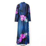 Acetate Floral Evening Dress - 70's Vintage (Size 12/14)