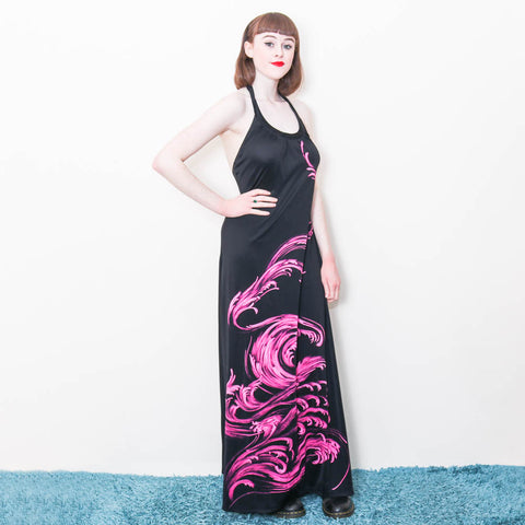 Halter Neck Maxi Dress - 70's Vintage (Size 10)