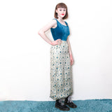 Lydice London Velvet/Patterned Sparkly Dress - 70's Vintage (Size 8)