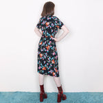 Kim London Short Floral Dress - 80's Vintage (Size 8)