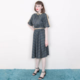 Striped Short Sleeved Dress - 80's Vintage (Size 12/14)