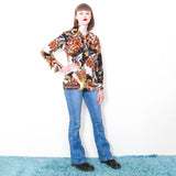 Autumn Coloured Blouse - 70's Vintage (Size 8)