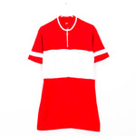 Red/White Vintage Knitted Cycling Jersey (Small)